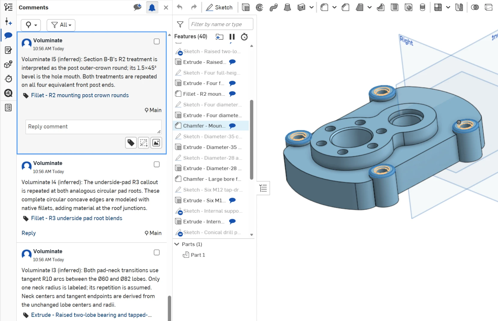 Review the model and automatic annotation comments